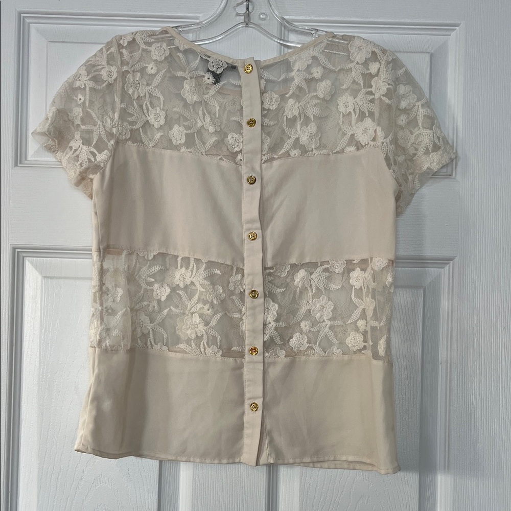 Forever 21 Floral Lace Blouse in Cream - Picture 3 of 4
